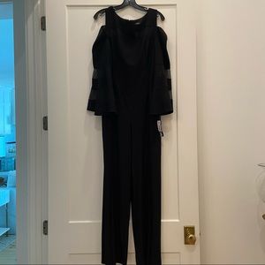 Black Cut-Out Shoulders Jumpsuit